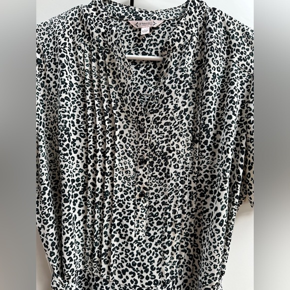 Nanette Lepore - animal leopard print midi tie-waist short sleeve dress 8 - Picture 6 of 7